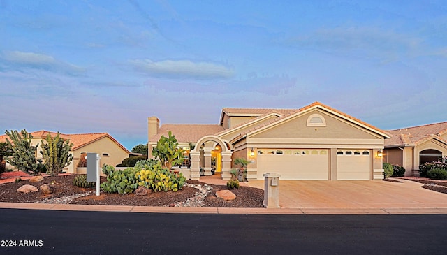 view of front facade with a garage