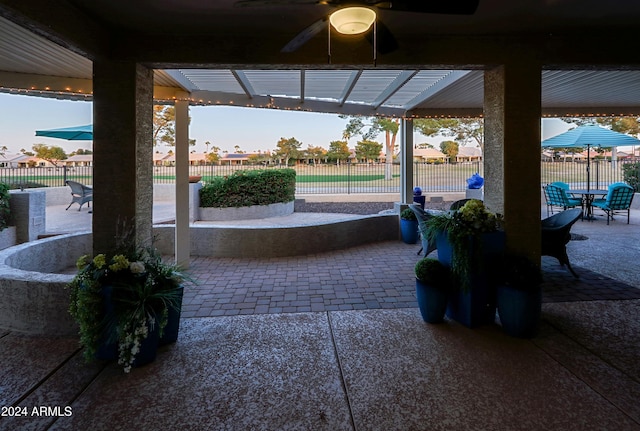 view of patio / terrace with ceiling fan