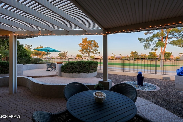 view of patio with a pergola