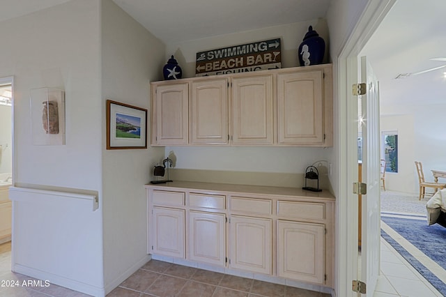 kitchen featuring light tile patterned floors