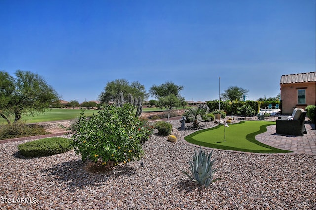 view of property's community featuring a patio