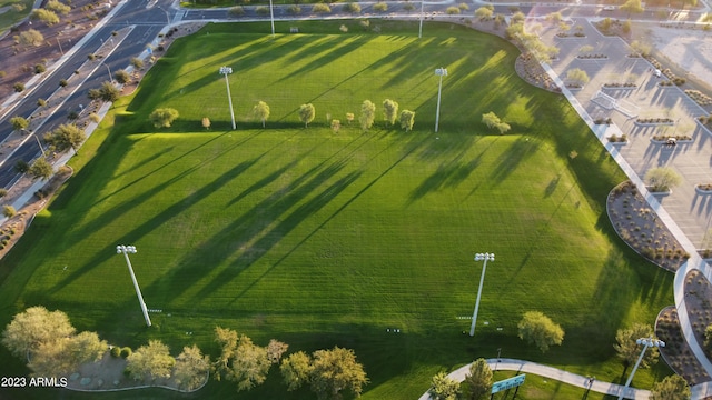 drone / aerial view with a rural view