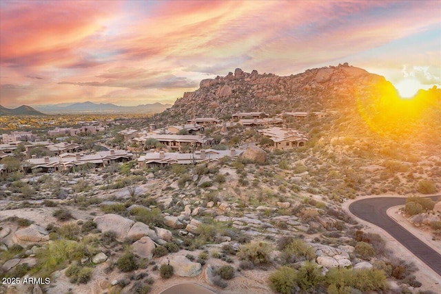 view of mountain feature featuring a residential view