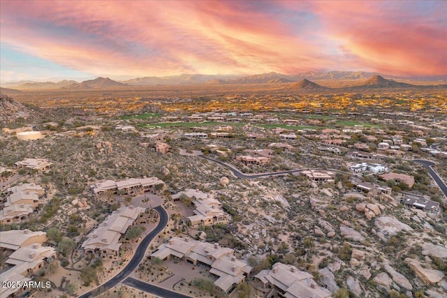 bird's eye view featuring a mountain view