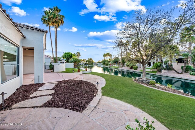 1724 W Blue Ridge Way, Chandler, AZ 85248 - view of yard with a water view and a patio
