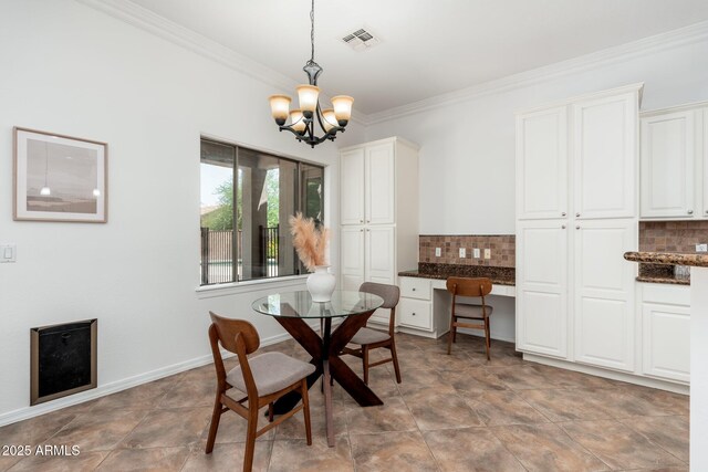 13034 W Krall Ct, Glendale, AZ 85307 - dining area with a chandelier and crown molding