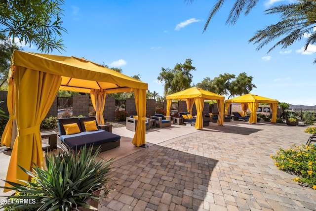 view of patio with a gazebo