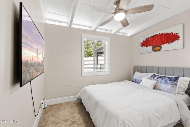 5833 N 10th St, Phoenix, AZ 85014 - carpeted bedroom featuring beam ceiling and a ceiling fan
