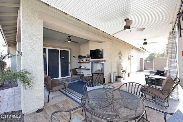 view of patio / terrace with ceiling fan