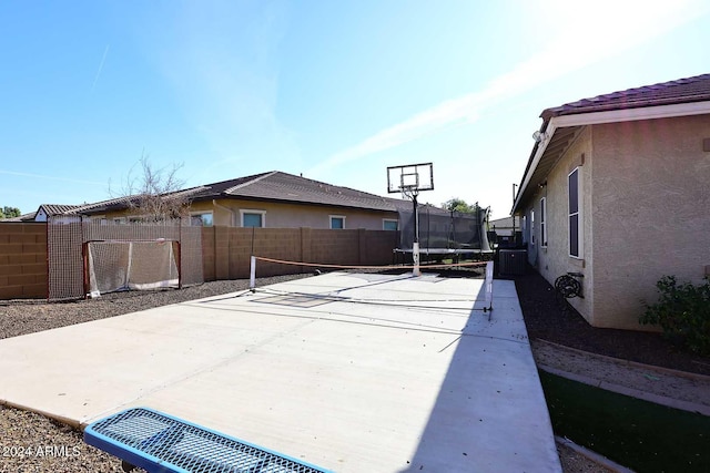 view of patio with a trampoline