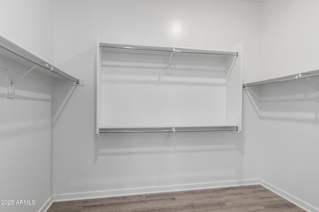 walk in closet featuring hardwood / wood-style flooring