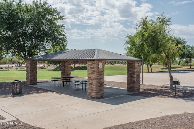 view of home's community featuring a gazebo and a lawn