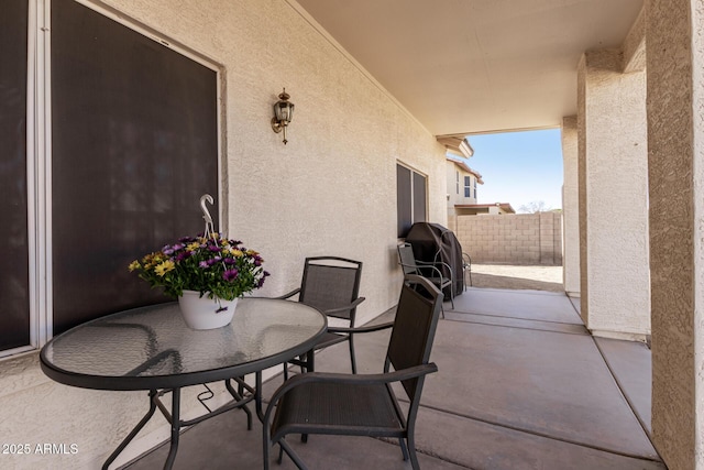 view of patio / terrace featuring a grill