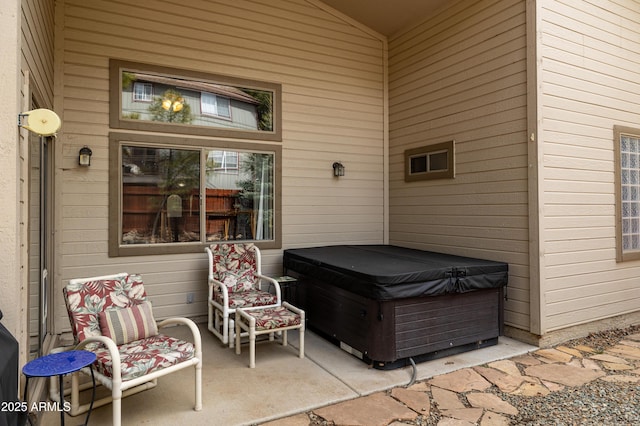 630 W Cattle Drive Trl, Flagstaff, AZ 86005 - view of patio / terrace featuring a hot tub
