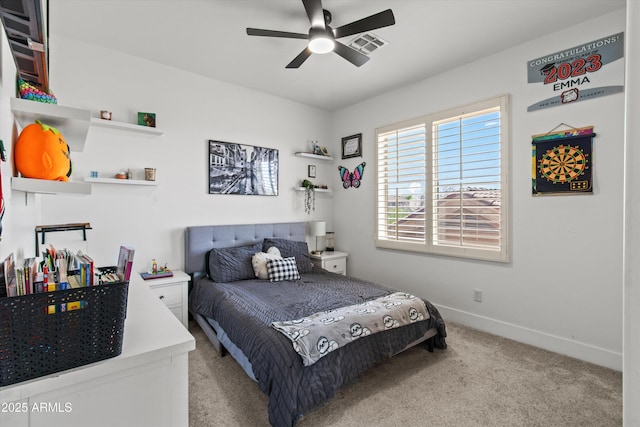 10415 E Rosemary Ln, Scottsdale, AZ 85255 - carpeted bedroom featuring baseboards and a ceiling fan