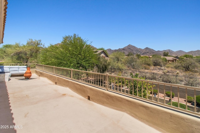 10415 E Rosemary Ln, Scottsdale, AZ 85255 - view of patio featuring a mountain view and a balcony