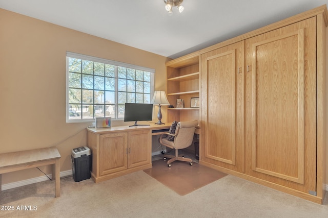 office featuring light carpet