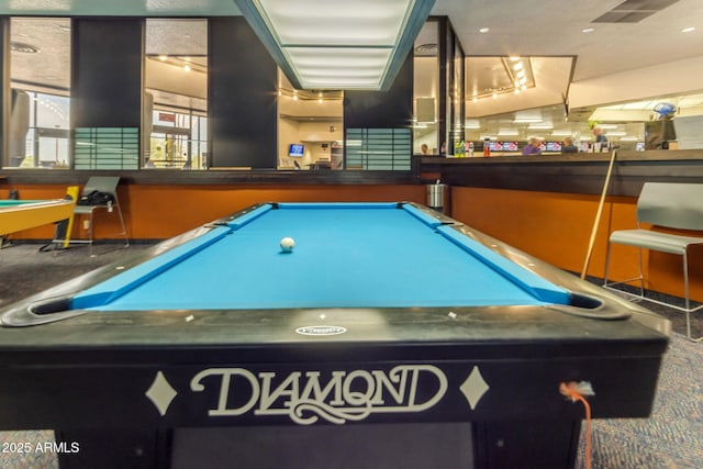 recreation room featuring billiards