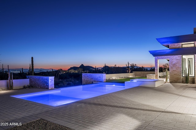 28805 N 114th St, Scottsdale, AZ 85262 - view of pool with a pool with connected hot tub and a patio
