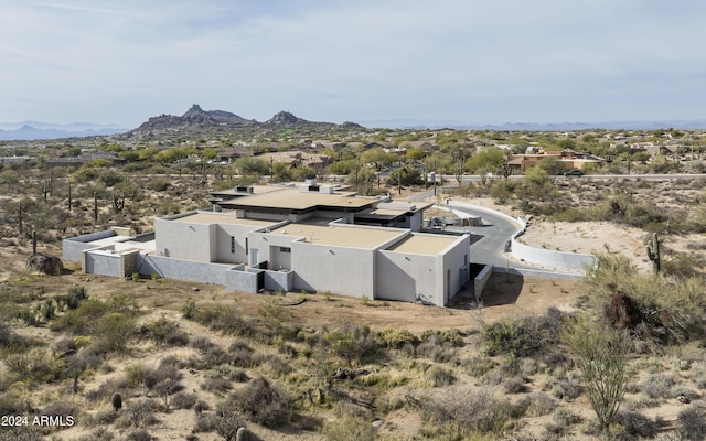 aerial view with a mountain view