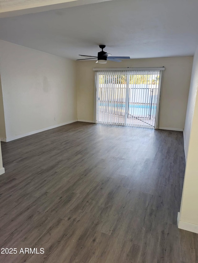 3421 W Montecito Ave, Phoenix, AZ 85017 - empty room featuring plenty of natural light, ceiling fan, and dark wood-type flooring