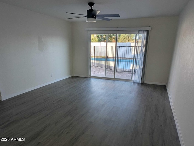 3421 W Montecito Ave, Phoenix, AZ 85017 - unfurnished room featuring ceiling fan and dark wood-style flooring