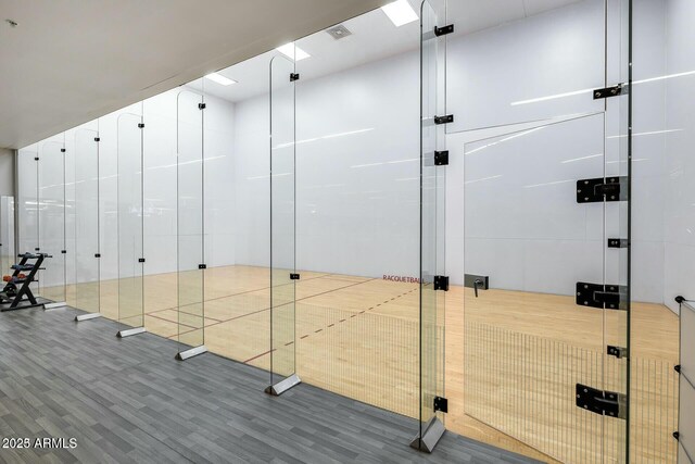 interior space with wood finished floors