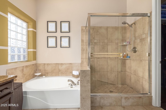 6719 N 15th Ave, Phoenix, AZ 85015 - full bathroom featuring a garden tub, a shower stall, and vanity