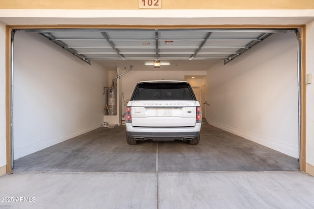 garage with water heater