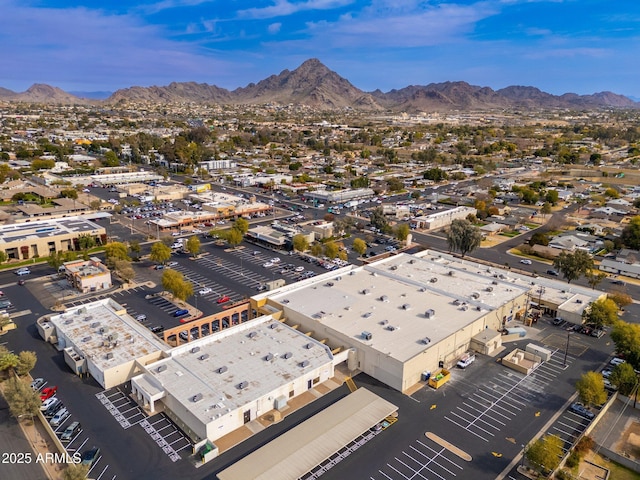 drone / aerial view with a mountain view