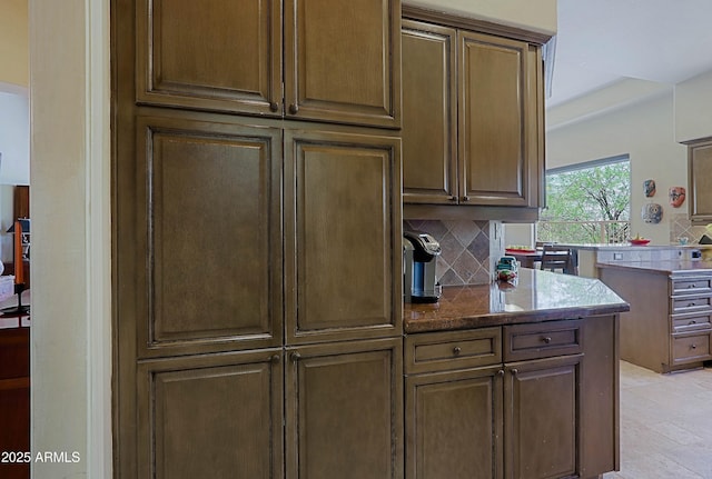 32516 N 68th Pl, Scottsdale, AZ 85266 - kitchen with decorative backsplash and dark stone counters