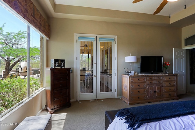 32516 N 68th Pl, Scottsdale, AZ 85266 - bedroom featuring french doors, access to exterior, and carpet flooring