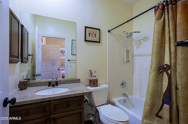 32516 N 68th Pl, Scottsdale, AZ 85266 - bathroom with toilet, shower / bath combo with shower curtain, and vanity