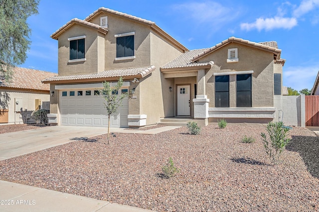 view of front facade with a garage