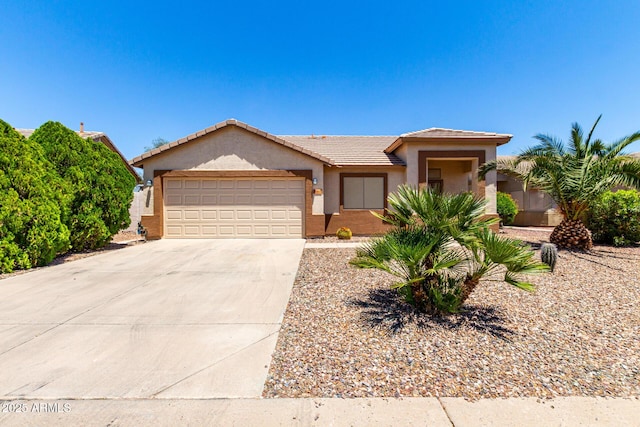 30601 N Royal Oak Way, San Tan Valley, AZ 85143 - view of front of house featuring an attached garage, stucco siding, driveway, and a tile roof