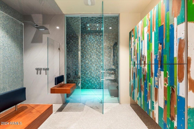 bathroom with walk in shower