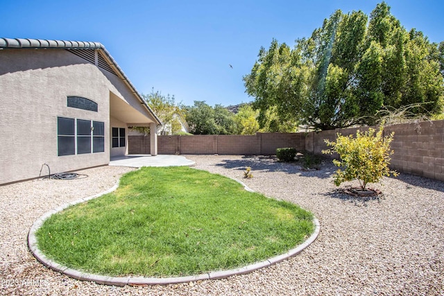 view of yard with a patio area