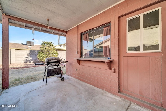 view of patio with grilling area