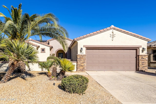 view of front of house with a garage