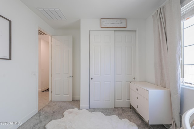21595 S 225th Way, Queen Creek, AZ 85142 - bedroom featuring a closet, baseboards, light colored carpet, and visible vents
