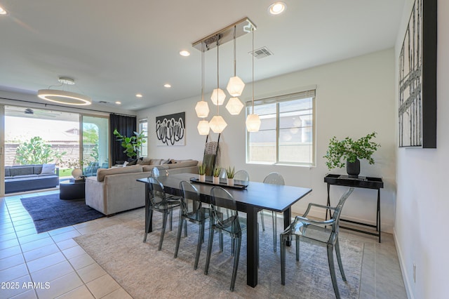 21595 S 225th Way, Queen Creek, AZ 85142 - dining space featuring recessed lighting, visible vents, and light tile patterned floors