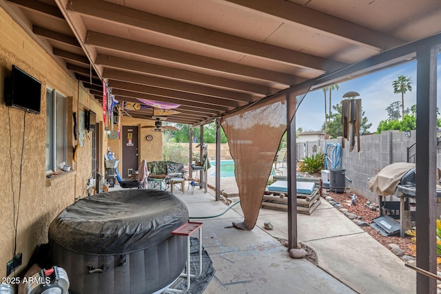 4417 W Sandra Cir, Glendale, AZ 85308 - view of patio / terrace featuring a fenced in pool, a fenced backyard, and a grill