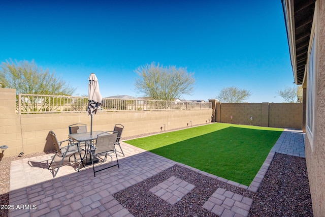 view of yard featuring a patio