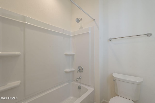 bathroom featuring toilet and shower / bath combination