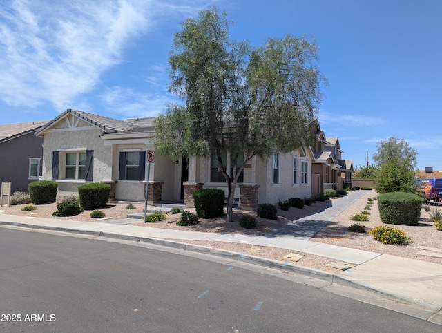 324 N 56th Pl, Mesa, AZ 85205 - view of front of property with stucco siding, a residential view, and a tiled roof