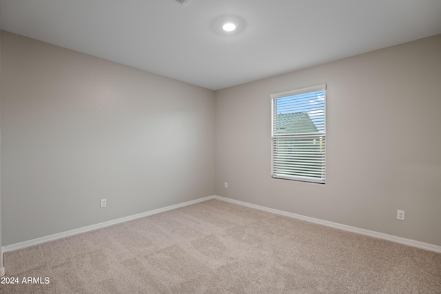 spare room with light carpet