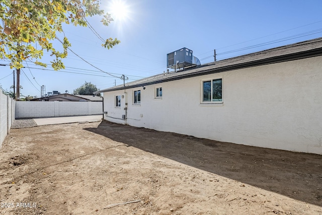 view of home's exterior featuring central air condition unit