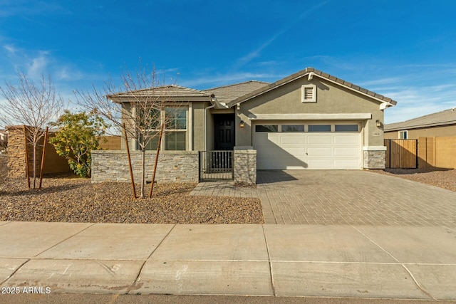 view of front of home featuring a garage