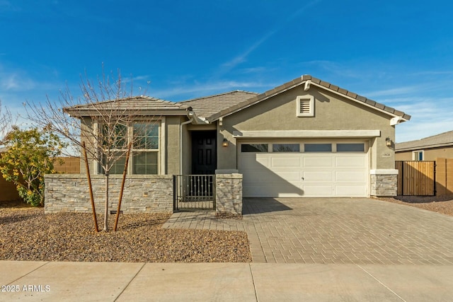 view of front of home with a garage