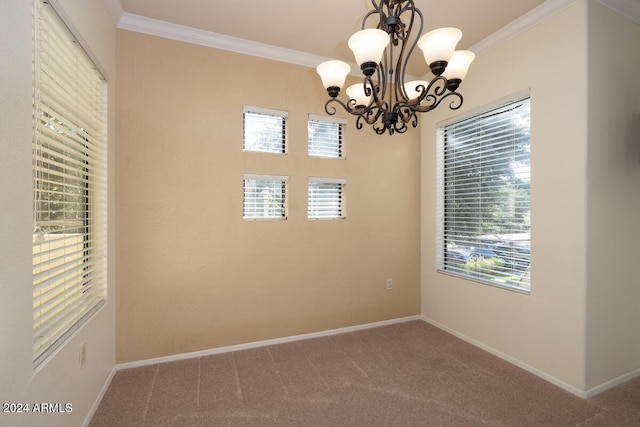 unfurnished room featuring a healthy amount of sunlight and carpet flooring